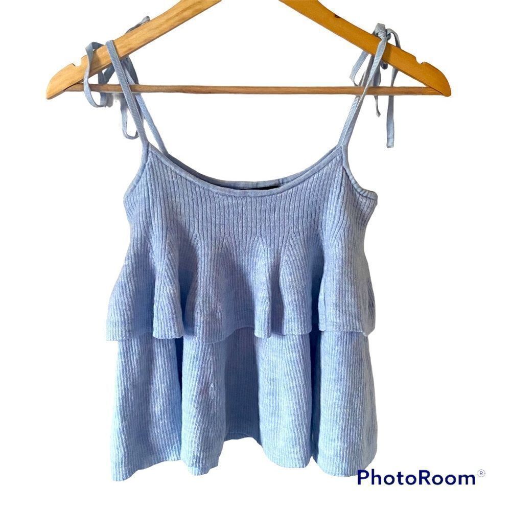 J. Crew Tiered blue merino wool top - Picture 3 of 13